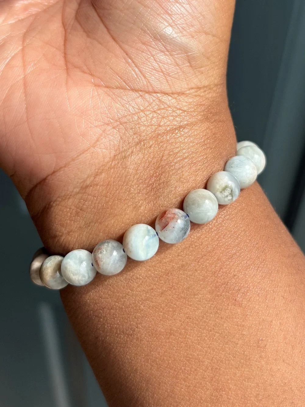 Inclusion Aquamarine Crystal Bracelet 9mm